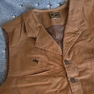 Wyoming Traders Brown Cotton Canvas Vest Western Rodeo Cowboy Cosplay Costume